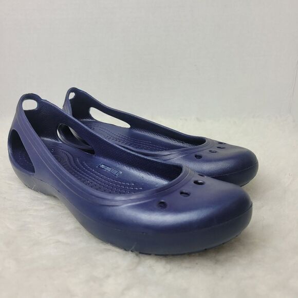 Crocs  Kadee Womens Slip on Navy Blue Casual Ballet Flats Shoes Size 7 - Picture 5 of 8